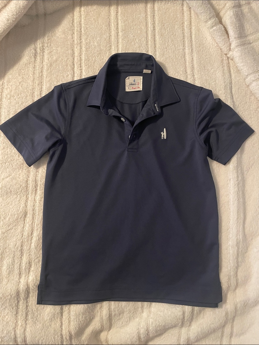 johnnie-O Navy Short-Sleeve Polo with Embroidered Logo